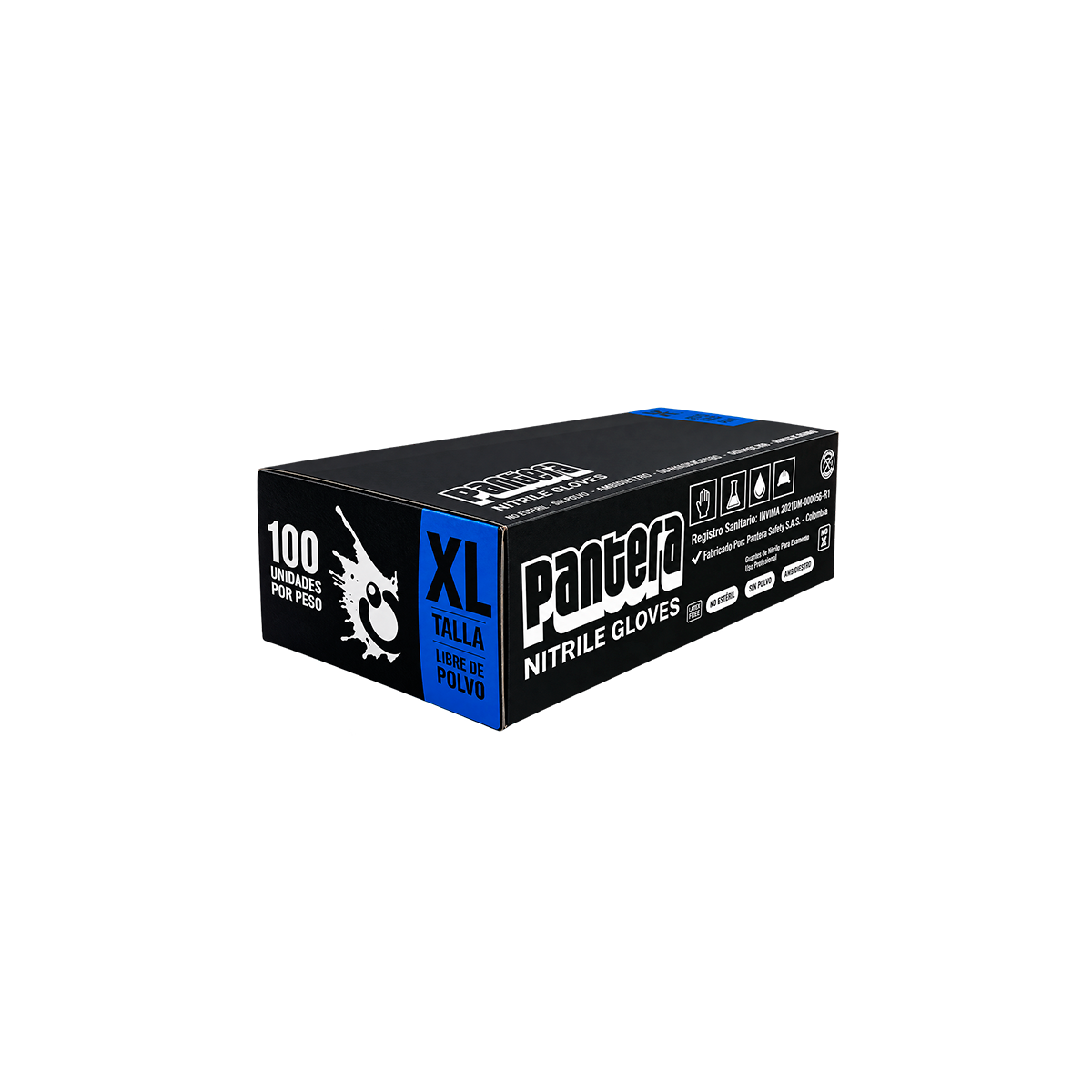 Caja Guantes Pantera Nitrilo Negro
